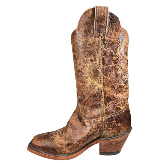 Justin Women’s Bent Rail Wildwood Brown Distressed Cowgirl Boot Size US 7 B - Picture 2 of 10